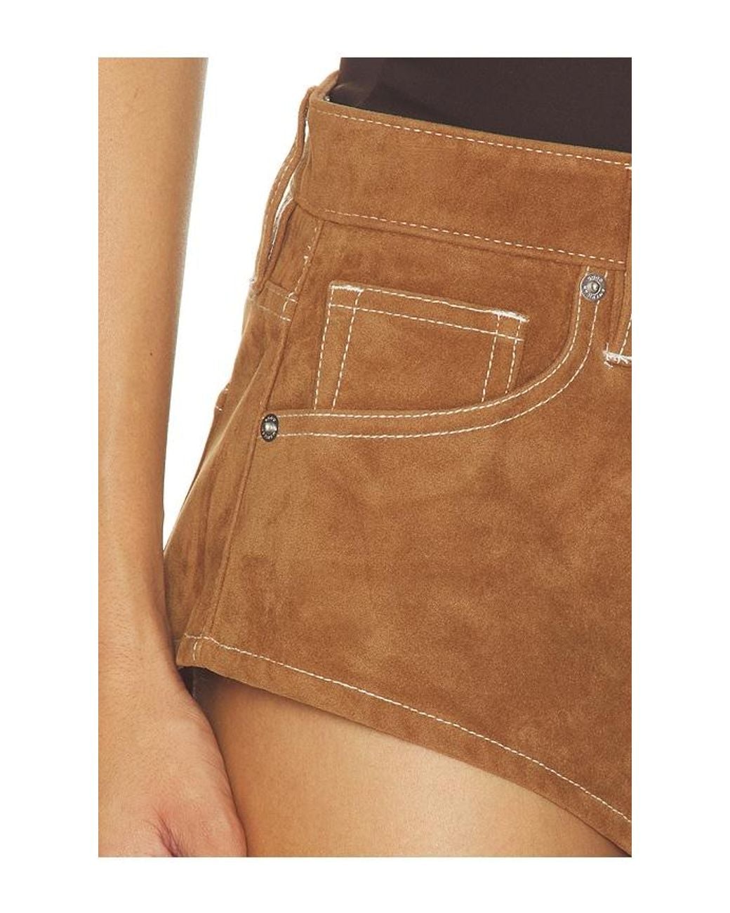 GOOD AMERICAN Black The Better Than Suede Micro Short
