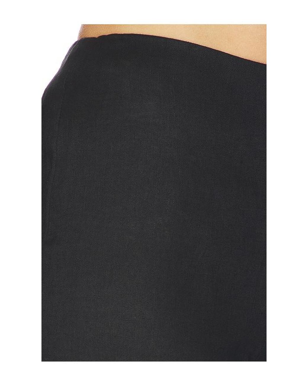 AEXAE Black Linen Capri Pant