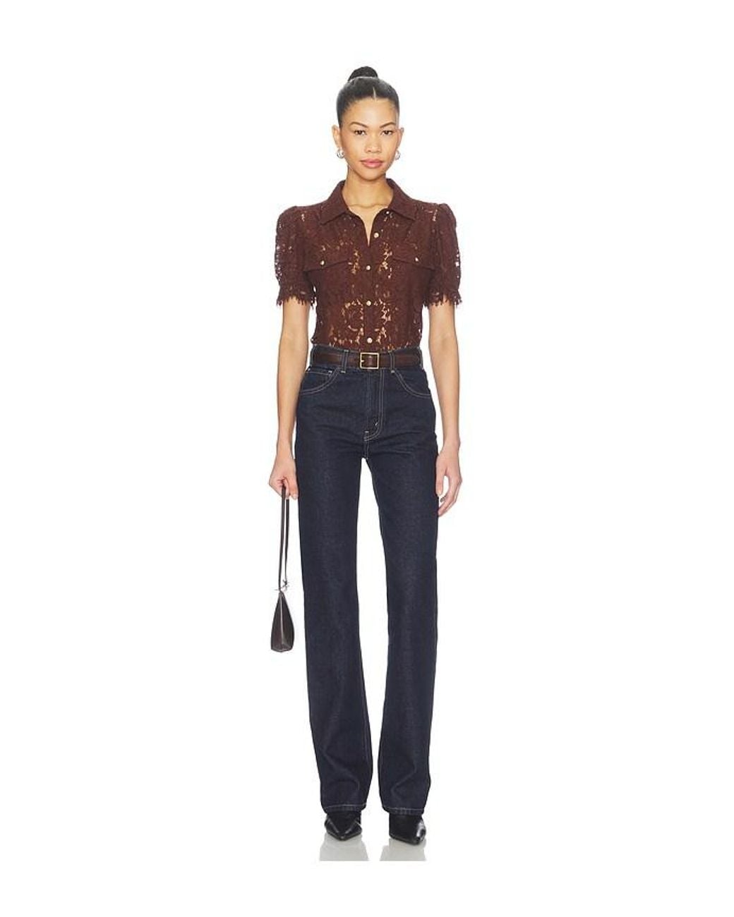 Generation Love Blue Mikaelle Lace Shirt