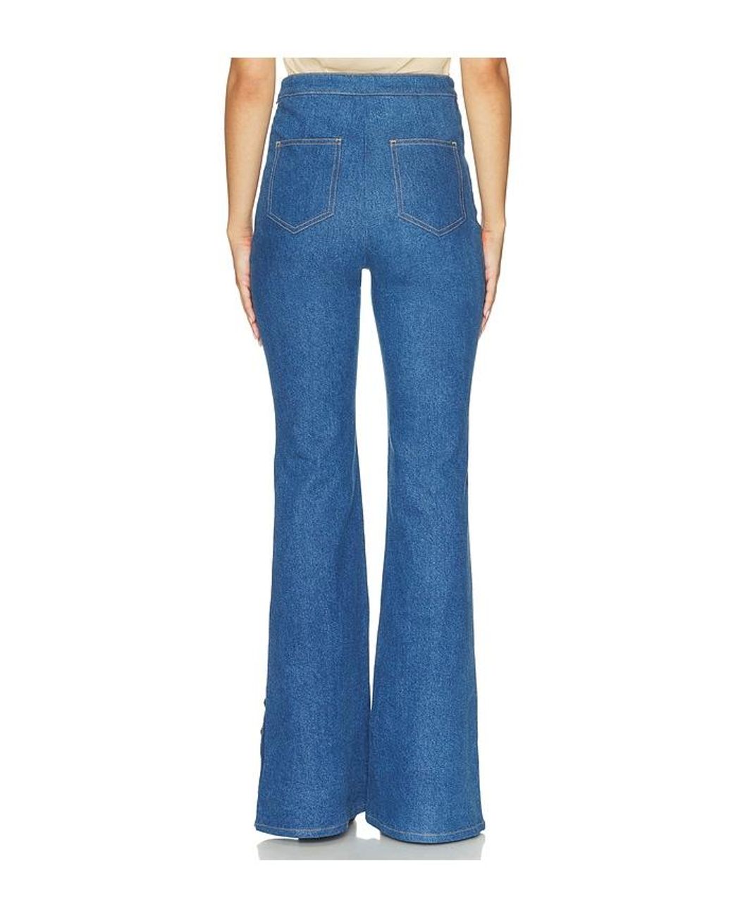Nadine Merabi Blue Charlotte Vintage Wash Denim Trousers