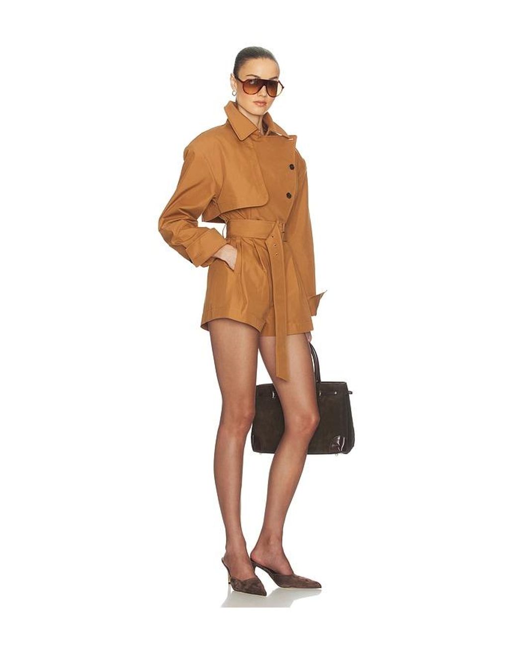 Helsa Natural The Short Trench Jumpsuit
