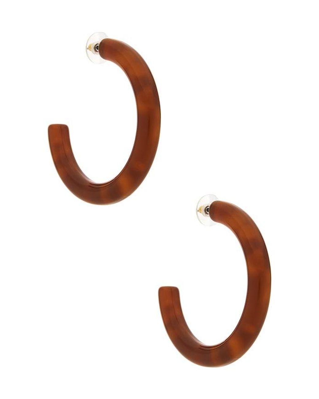 Lele Sadoughi Brown Broadway Hoop Earring