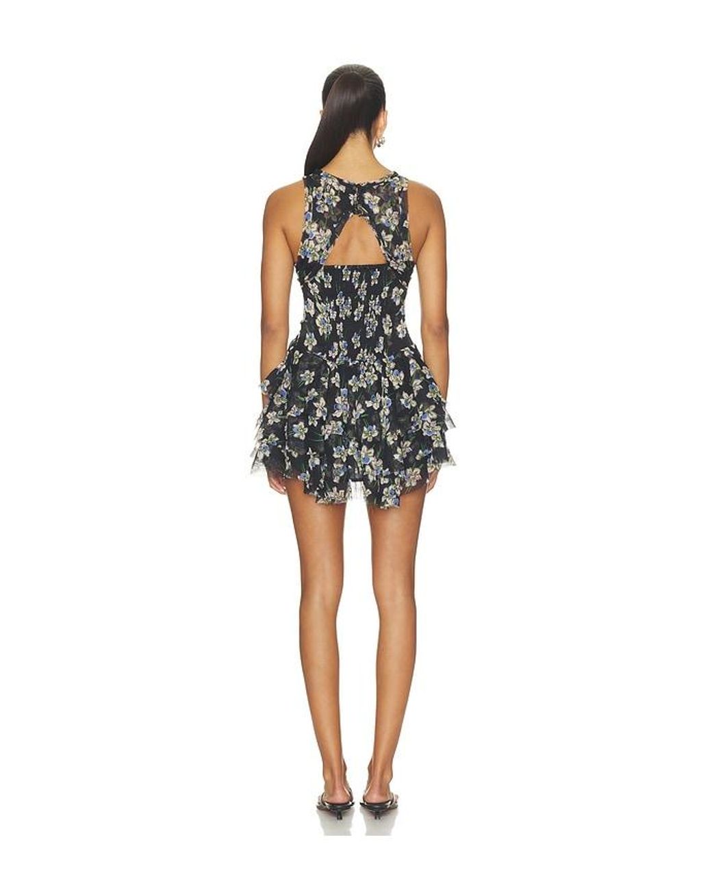 Free People Black Raven Printed Mini Dress