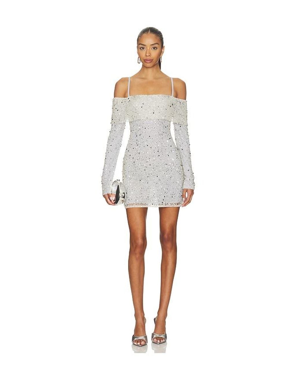 Lovers + Friends White Holly Sequin Mini Dress