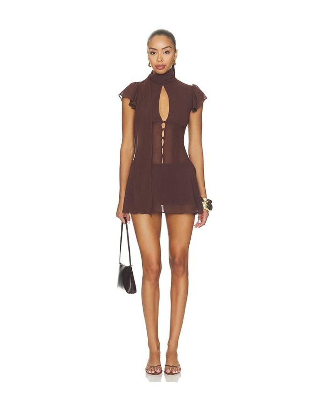 GUIZIO Brown X Revolve X Revolve Ara Mini Dress