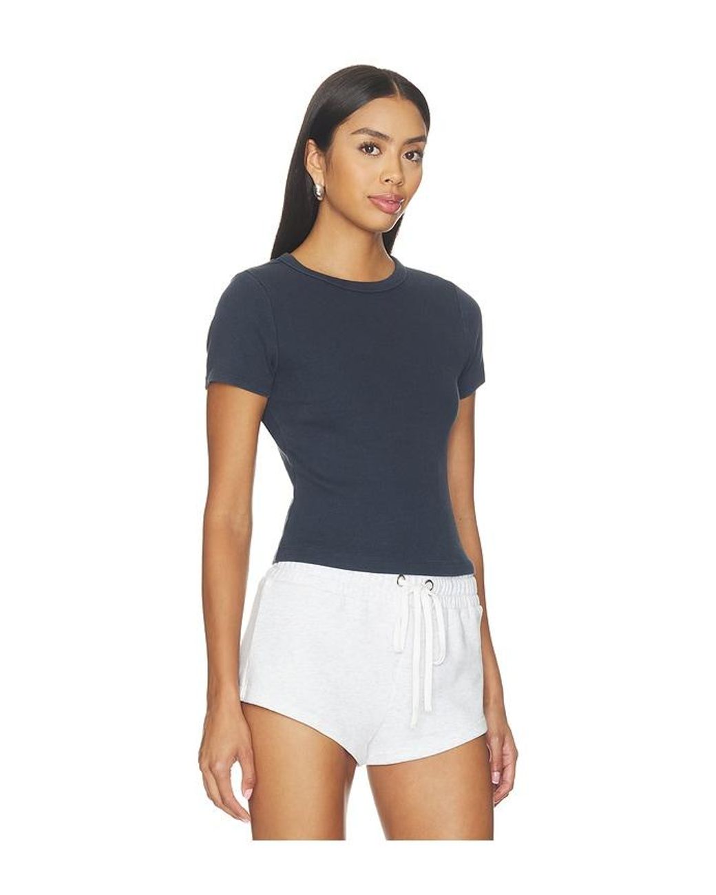Beyond Yoga Blue Rib Baby Tee