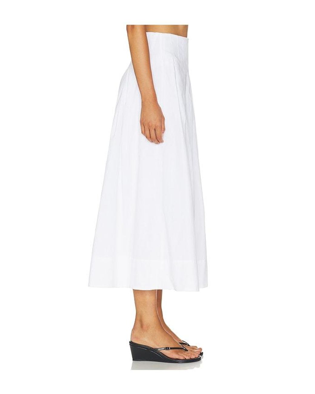 ALIGNE White Julie Pleated Poplin Skirt