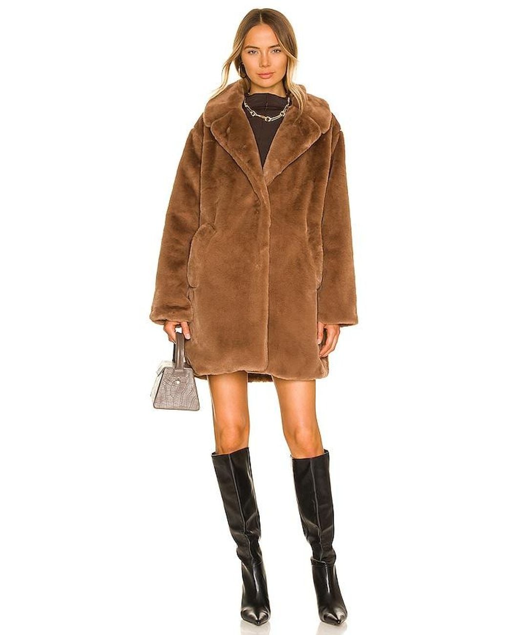 Lamarque Brown Linnea Faux Fur Jacket