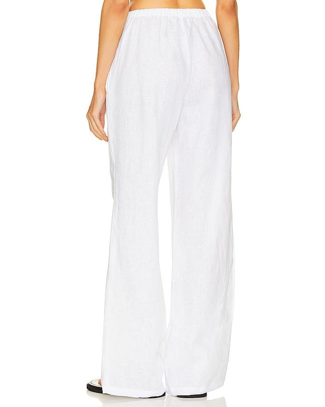 AEXAE White Linen Drawstring Trouser