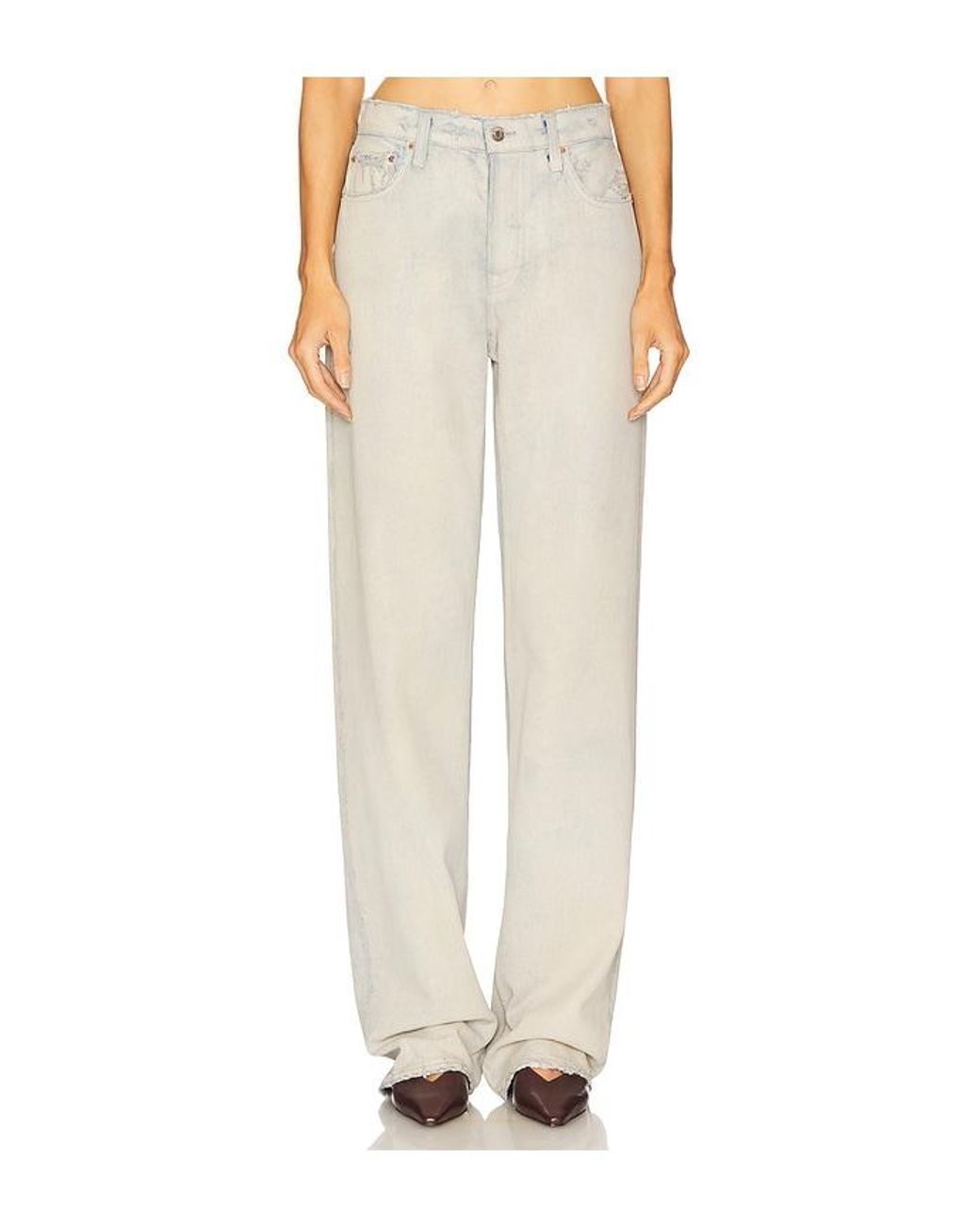GRLFRND White Bella Low Rise Boyfriend