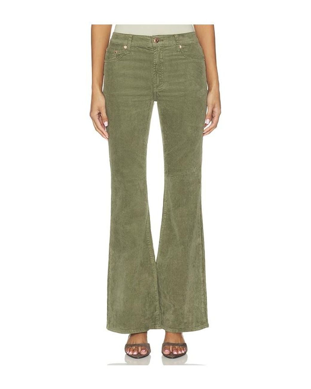 Pistola Green Kinsley Mid Rise Ultra Flare Jeans
