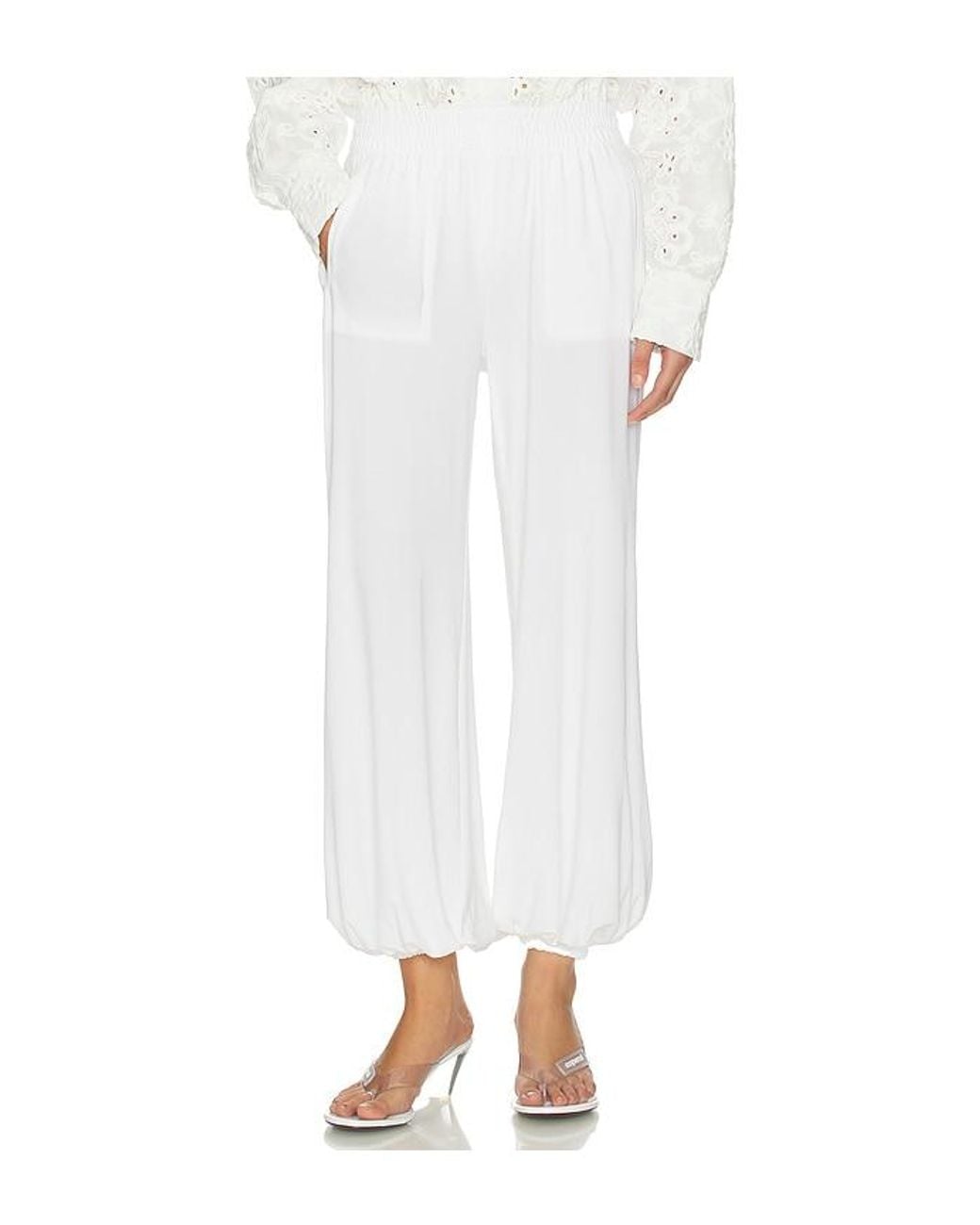 Norma Kamali White Boyfriend Puff Jog Pant