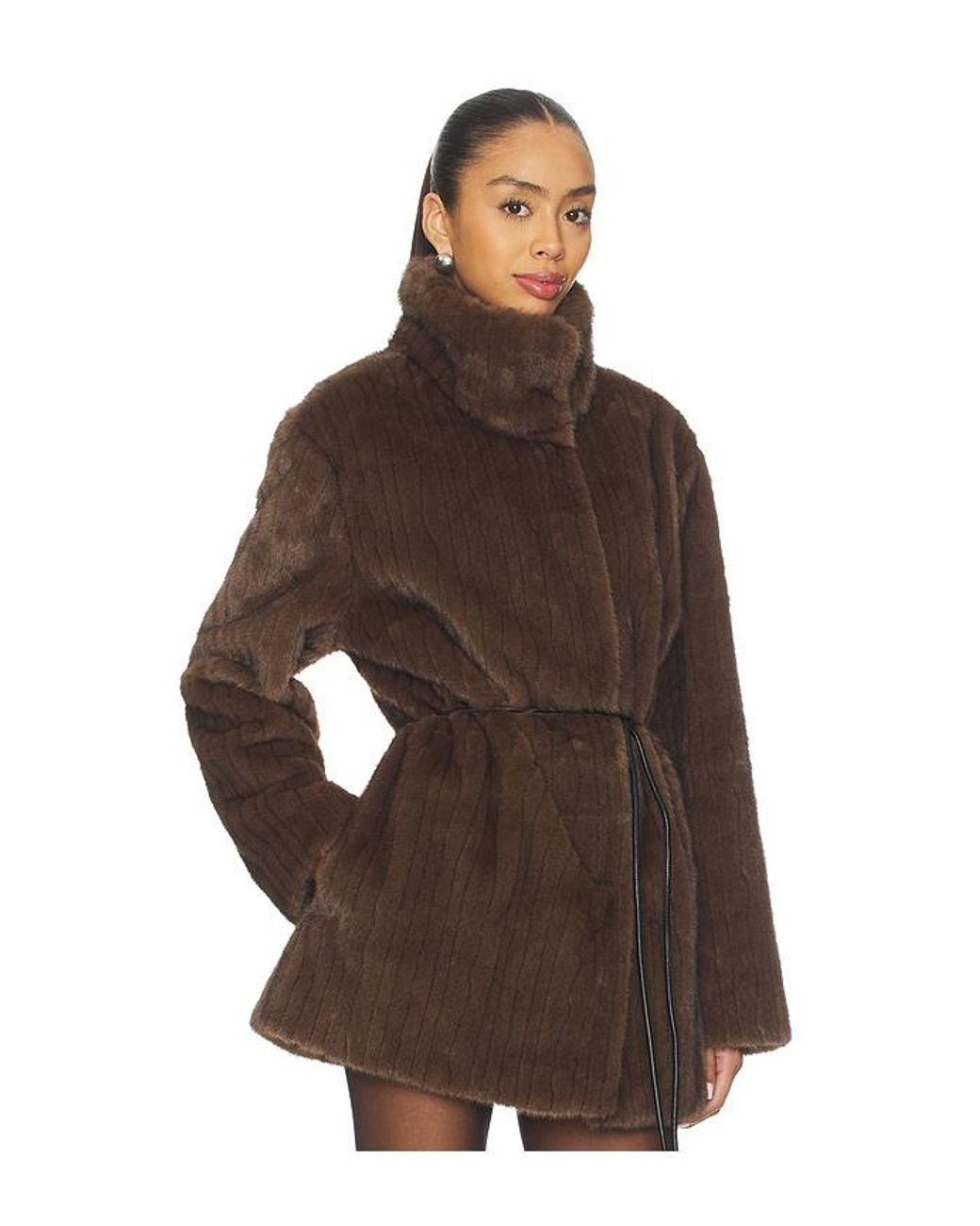 LPA Brown Maria Faux Fur Coat