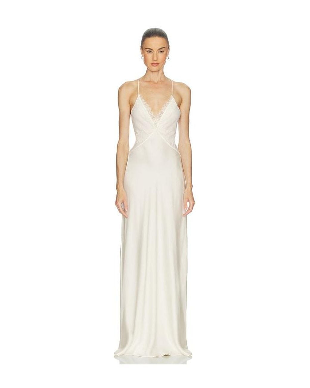 Helsa White Mix Media Slip Dress