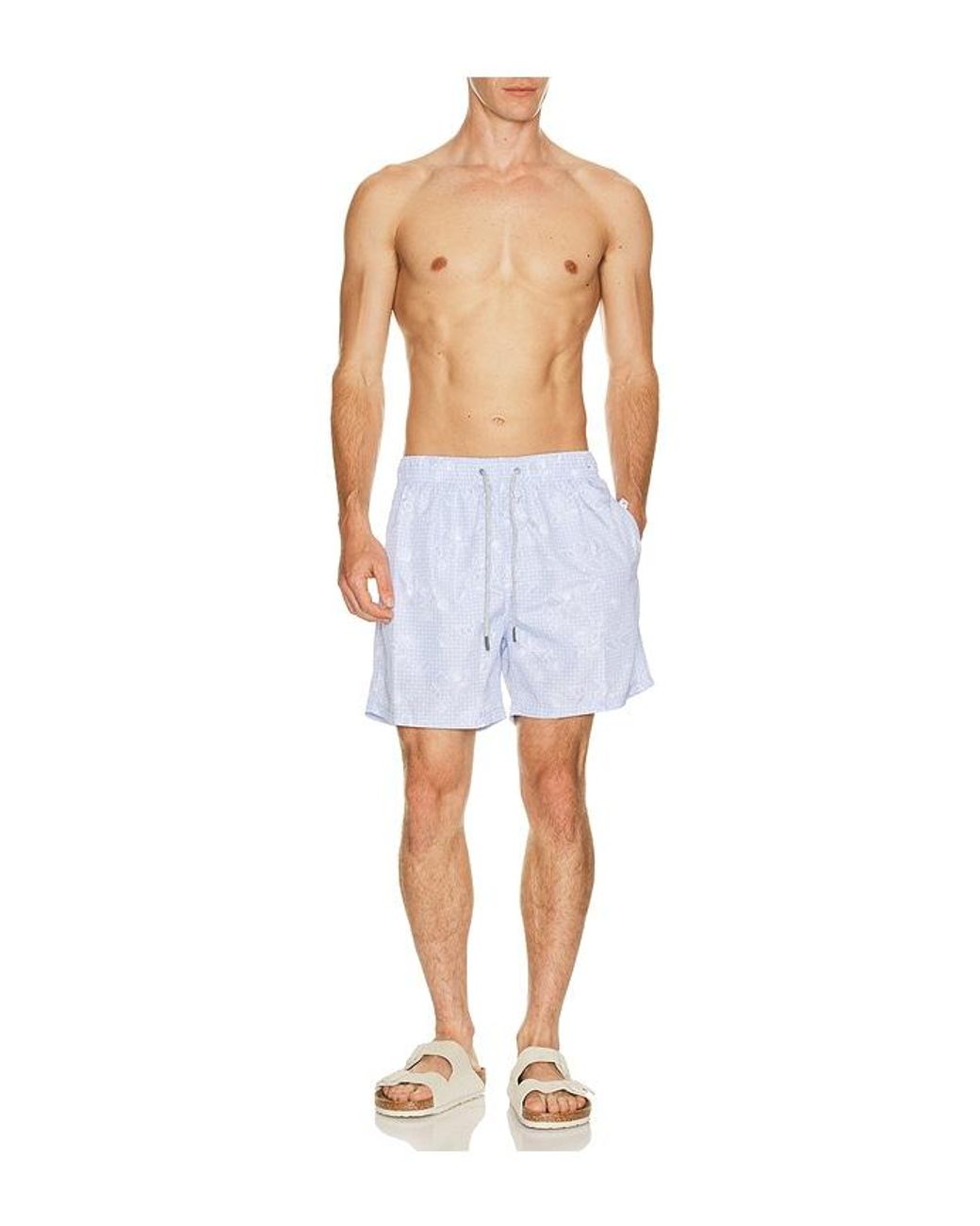 Vintage Summer Blue Ponji Swim Volleys for men