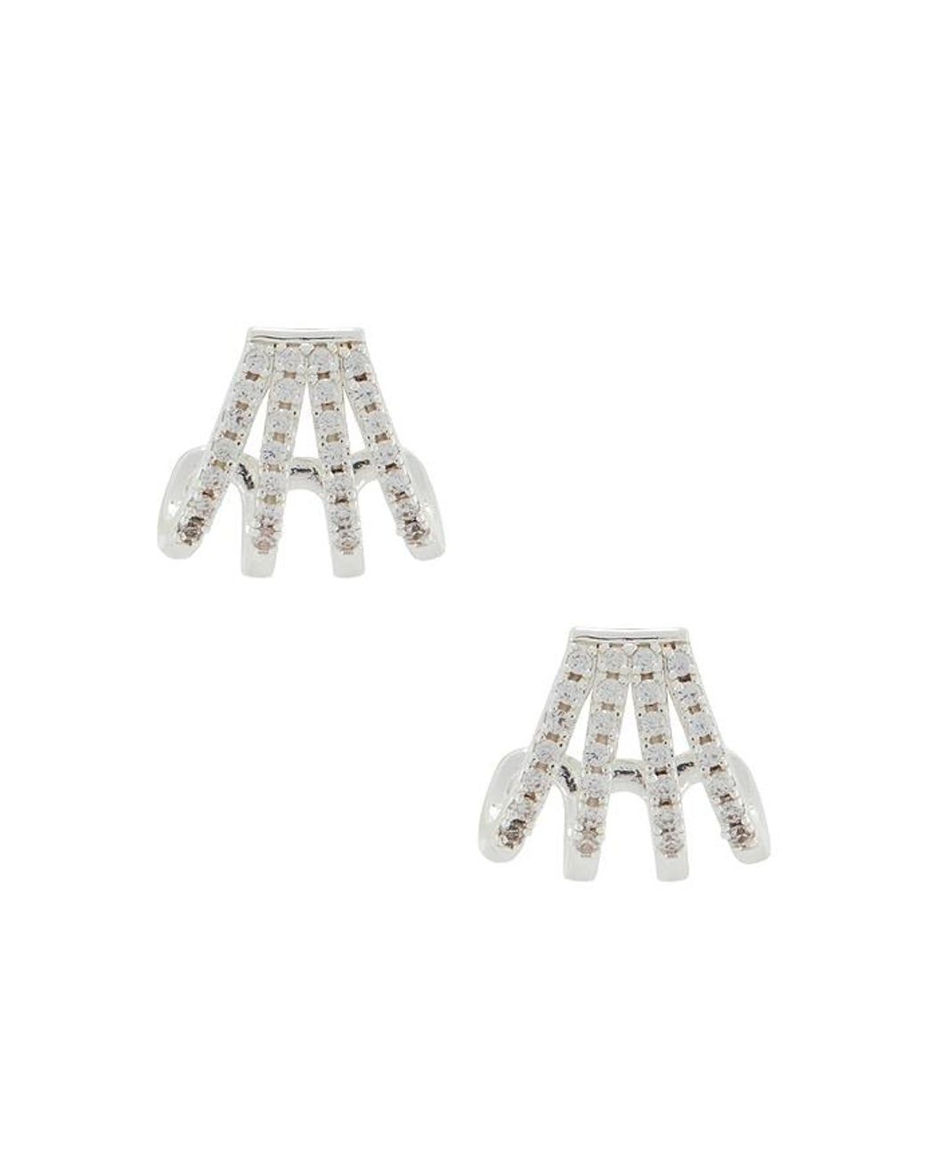 Ettika White Glisten Wing Pave Earrings
