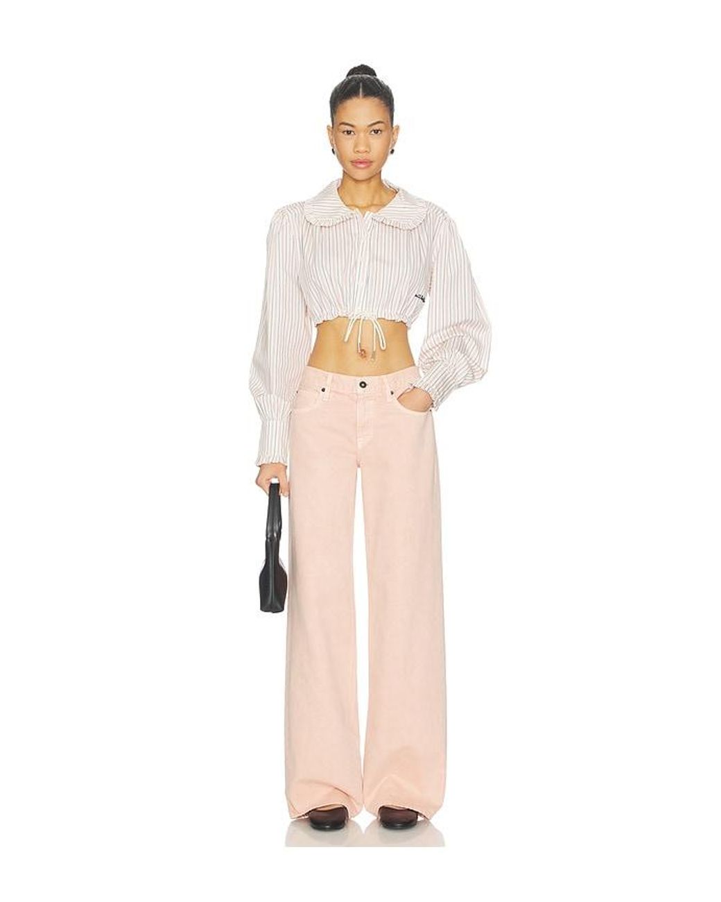 SLVRLAKE Denim Pink Mica Wide Leg Jeans