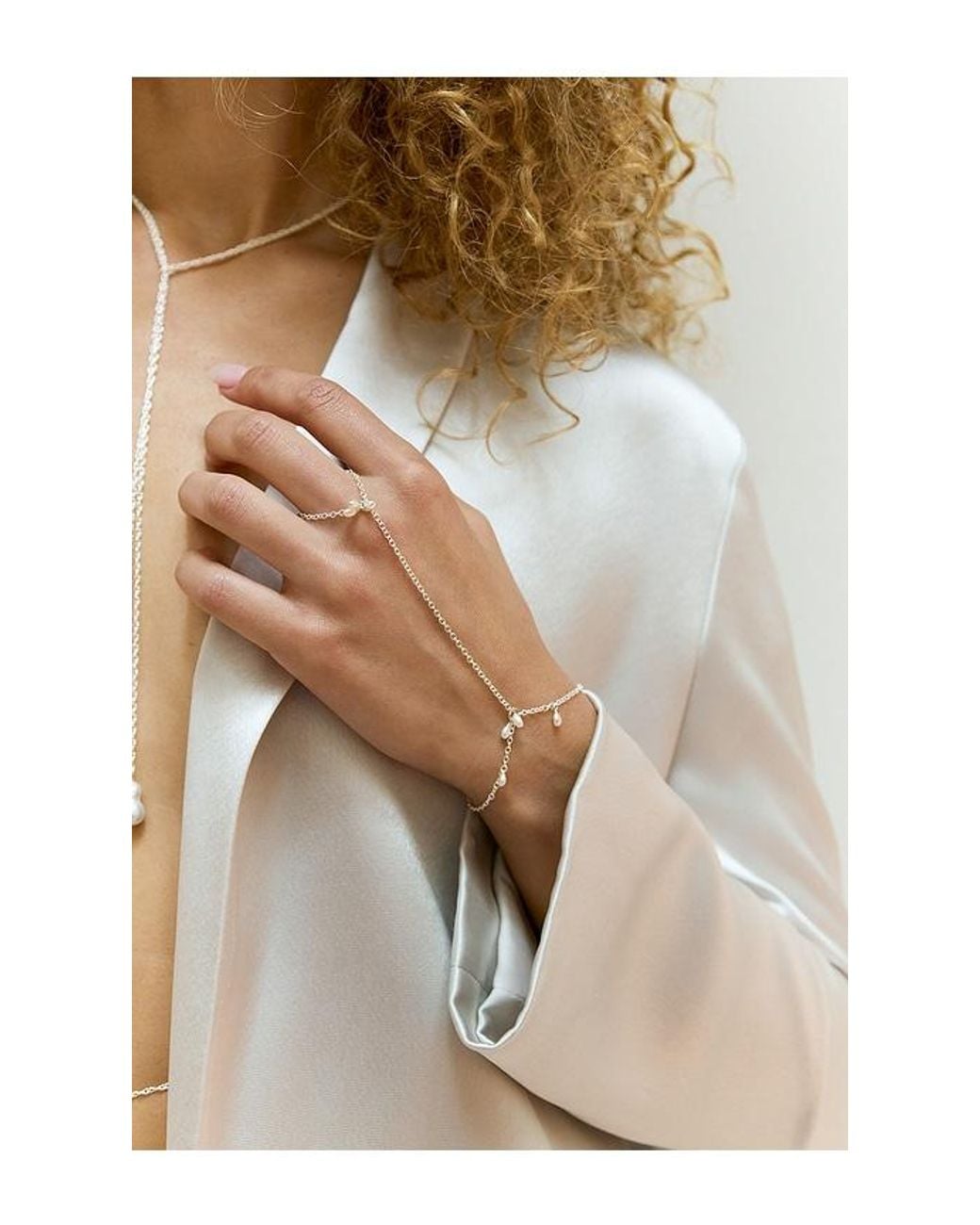NAiiA White X Revolve Pearl Shaker Hand Chain