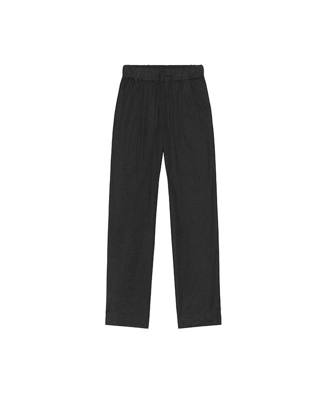 Soft Goat Black Straight Drawstring Trousers for men