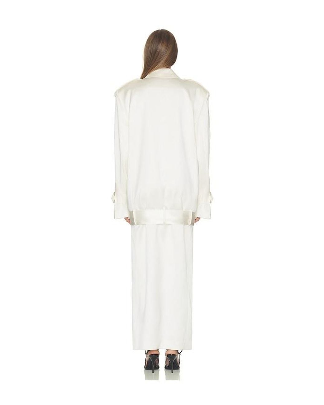 Helsa White Trench Coat With Low Belt