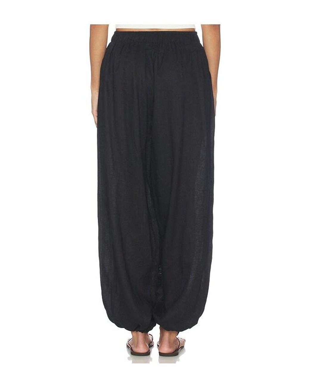 AEXAE Black Linen Balloon Pant