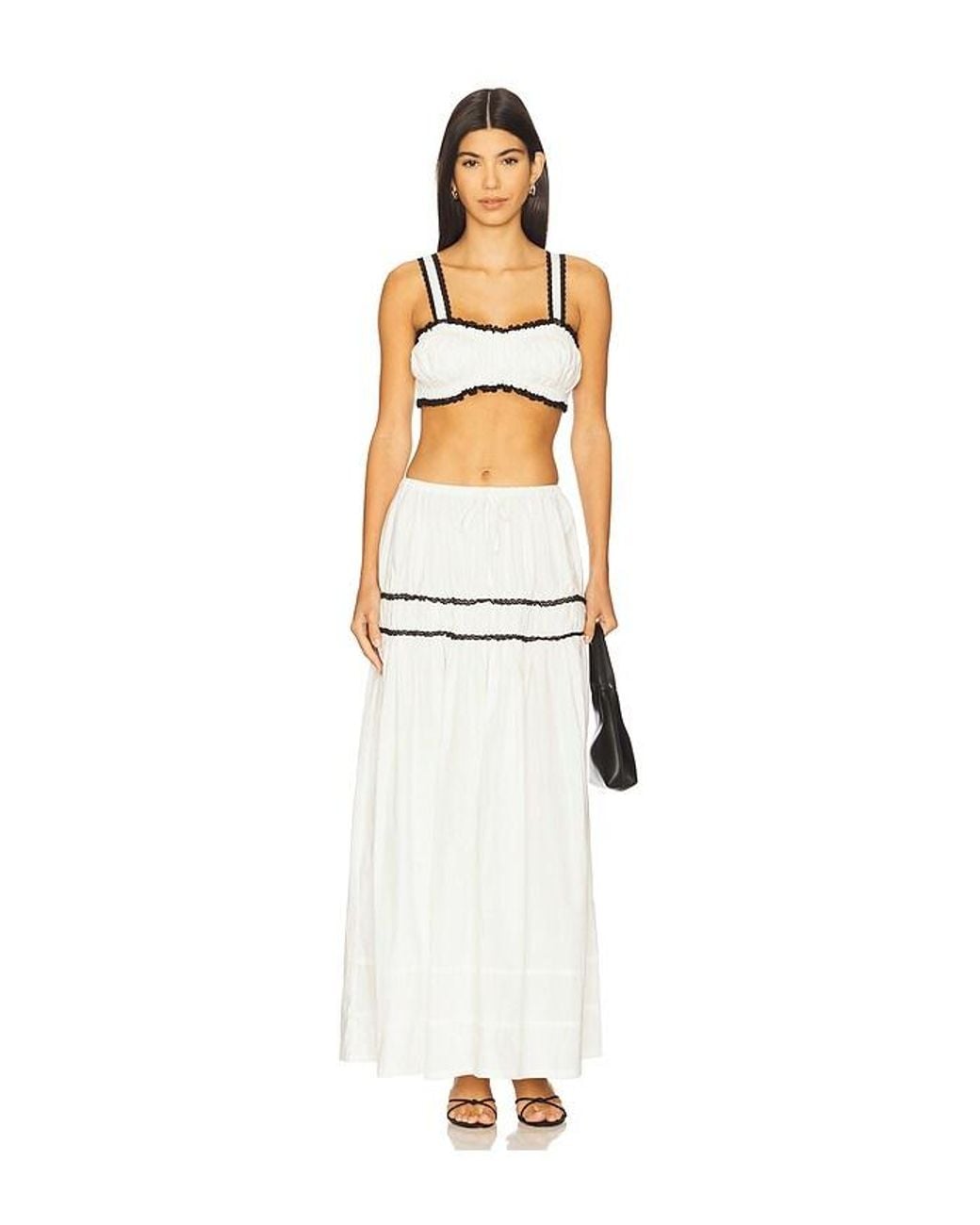 WeWoreWhat White Ruched Crop Top
