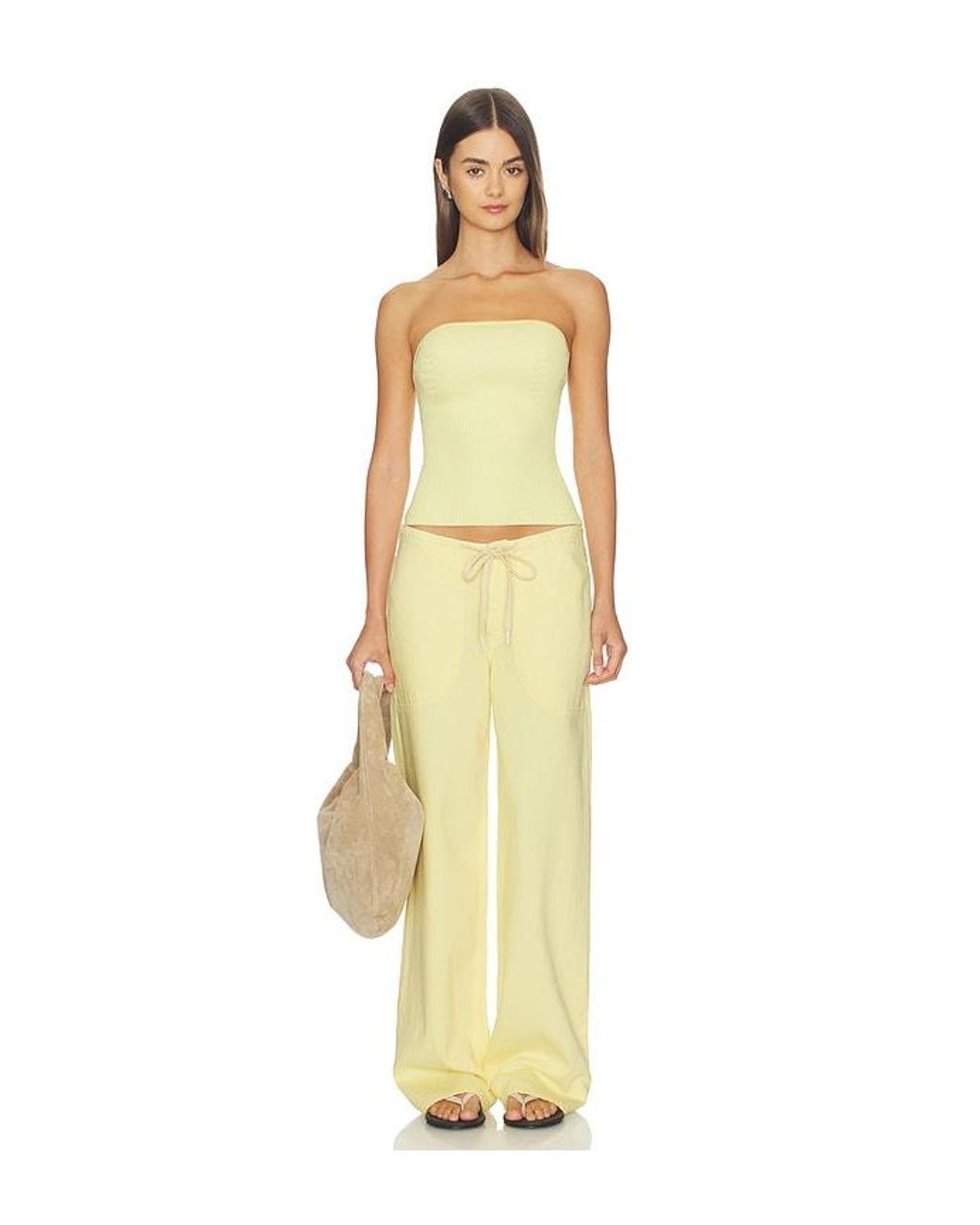 DL1961 Yellow Dl Aura Sienna Low Slung Relaxed Wide Leg Jeans