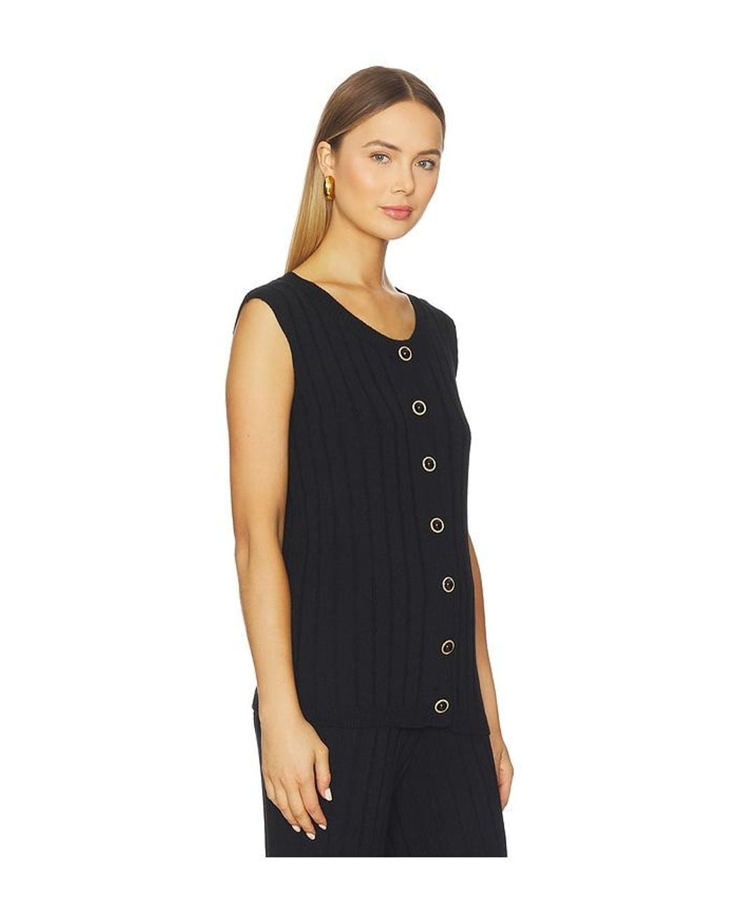 SNDY'S Black Baha Ribbed Top