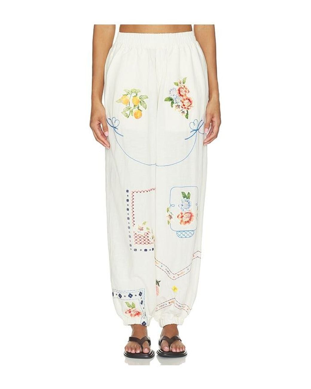 Agua Bendita White Toscana Basket Pant
