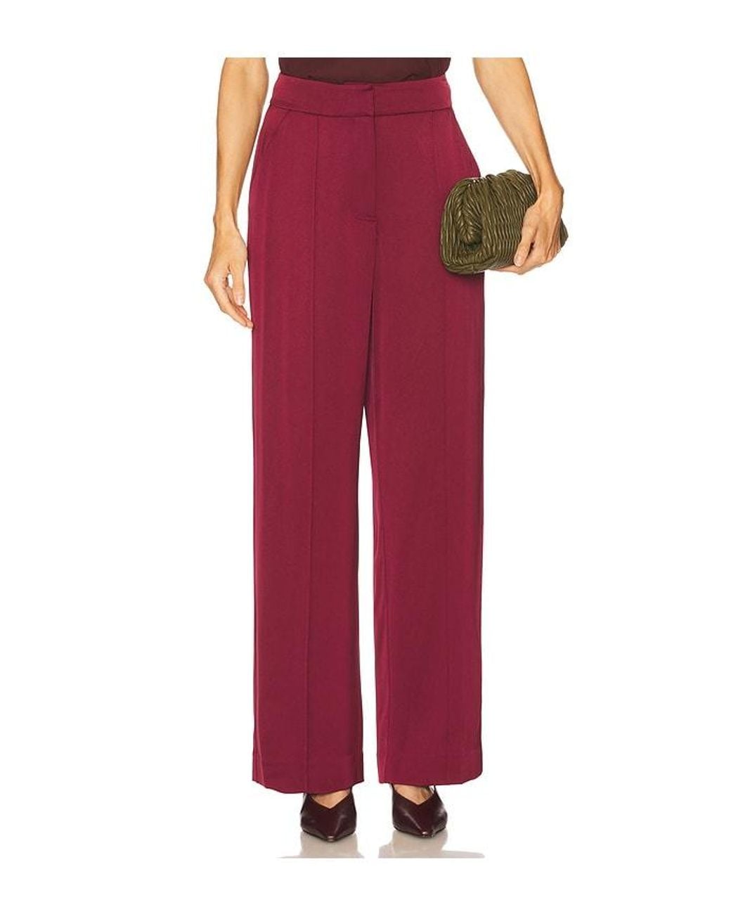 Jonathan Simkhai Red Kyra Wide Leg Pant