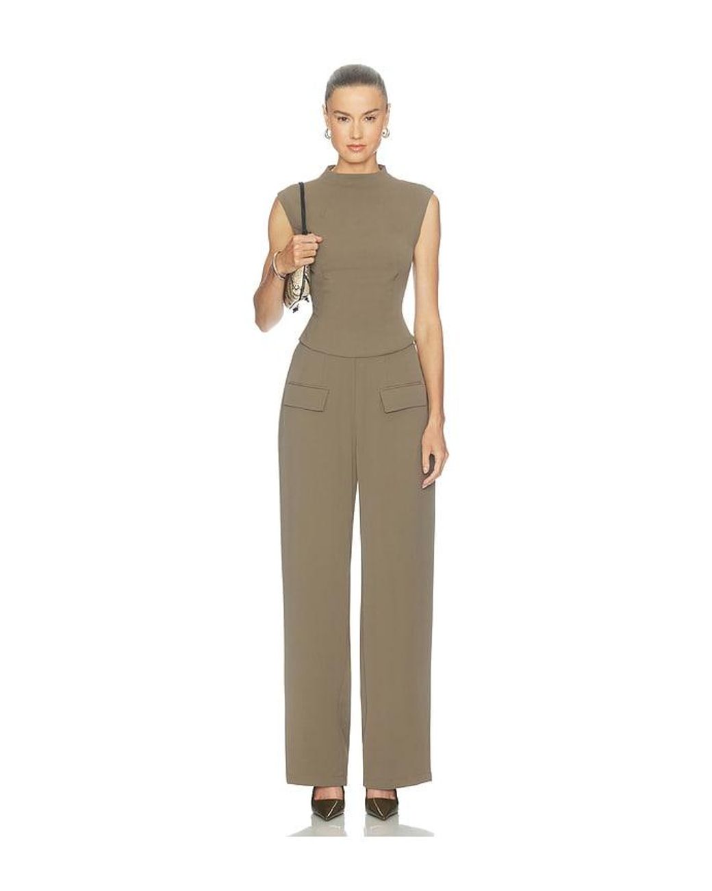 Odd Muse Natural Wide Leg Trousers