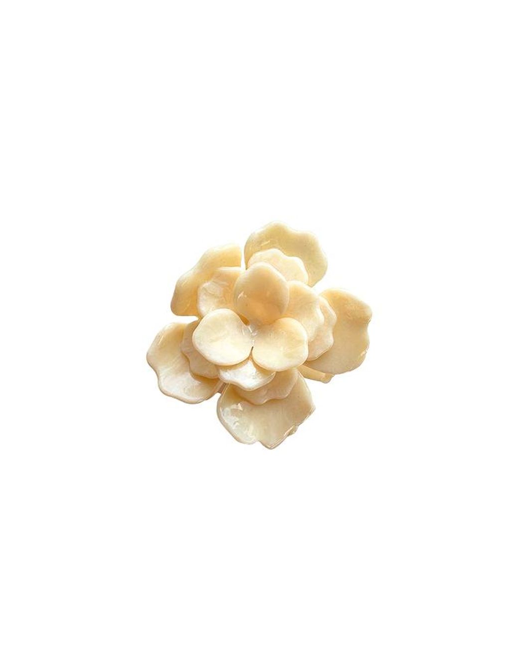 Pinza Origami Gardenia Flower Claw Hair Clip En Color Belleza: Na Talla Solar Eclipse de color White