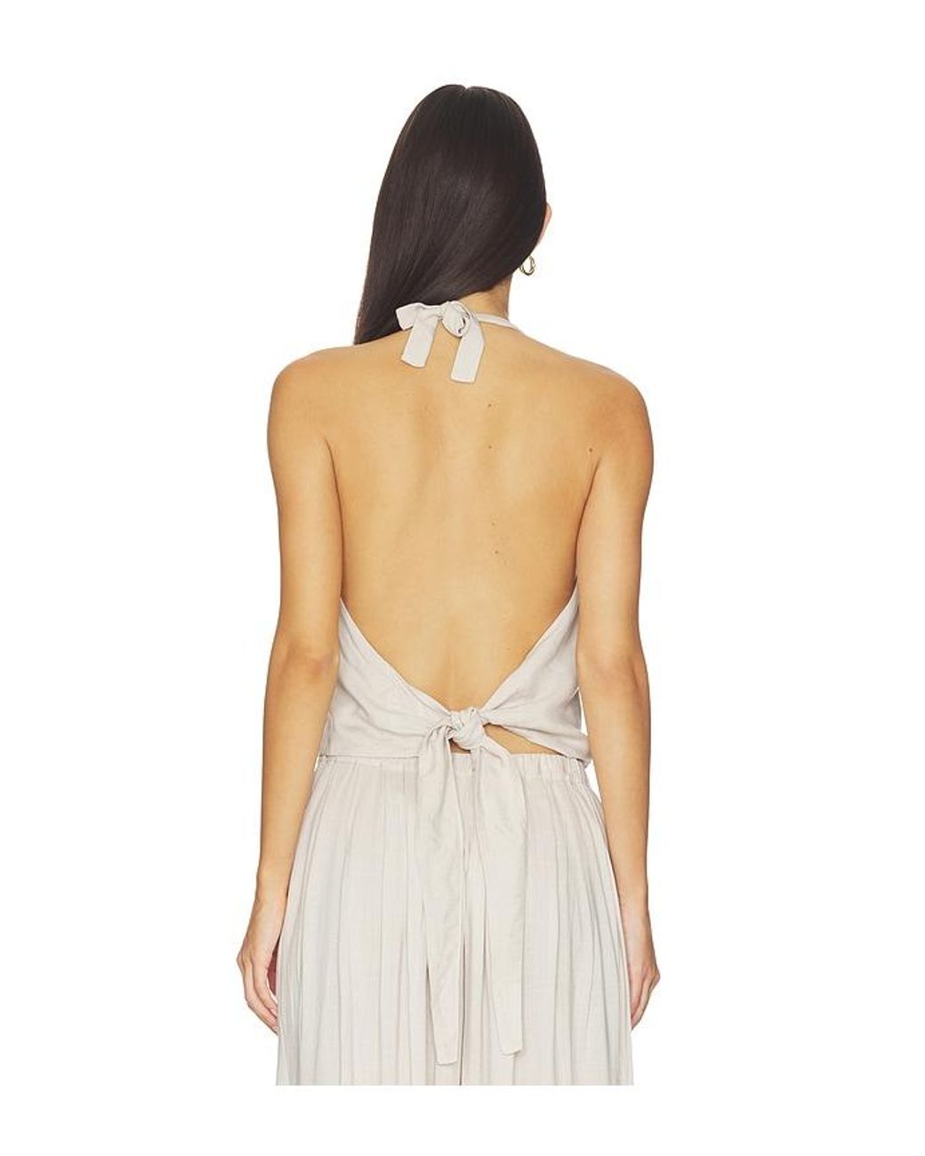 Ripley Rader White Linen Tie Back Halter Top