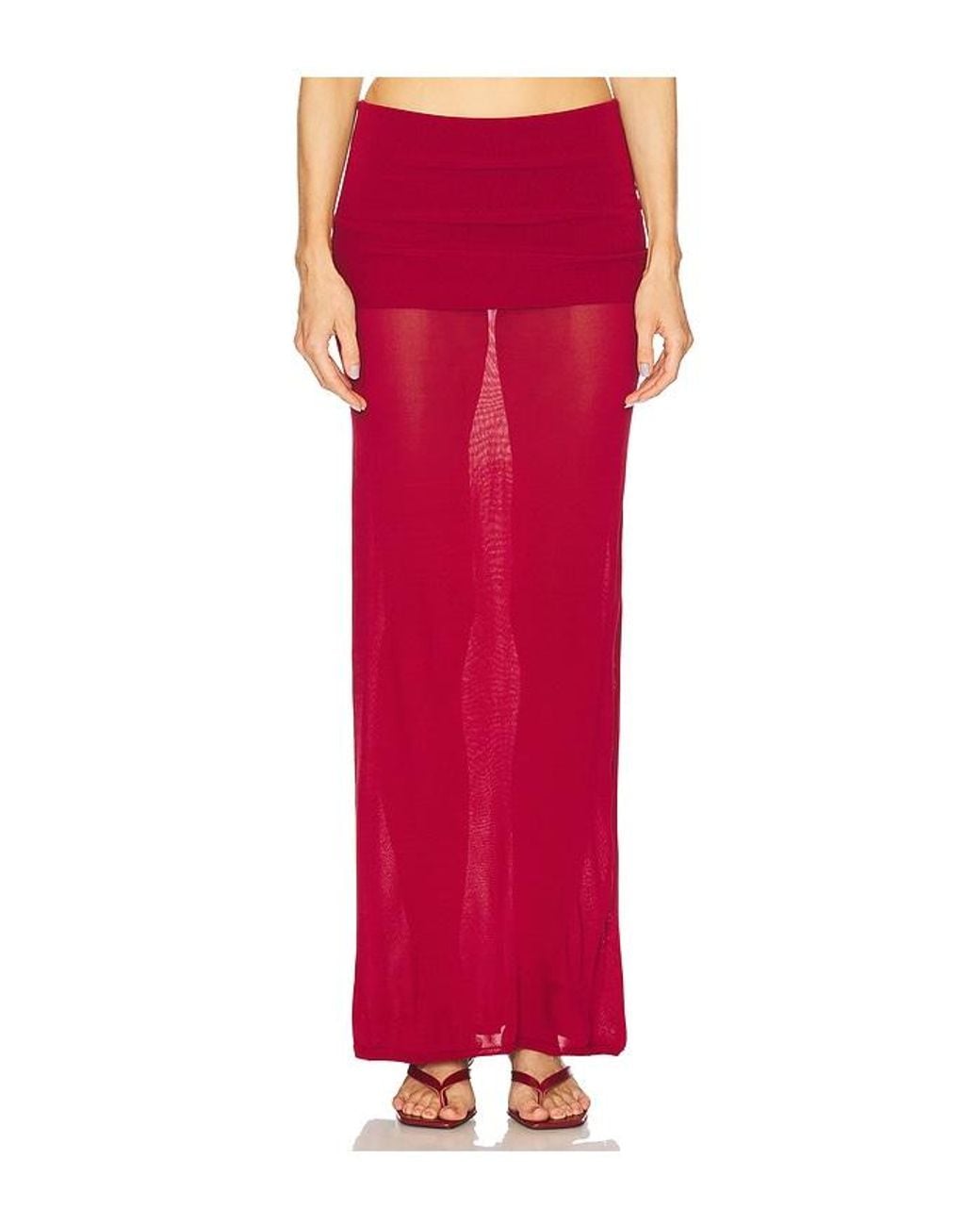 LOBA Red Maya Maxi Skirt