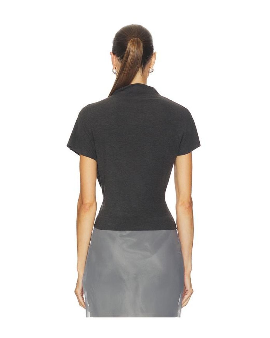 Line & Dot Black Drapiertes Top Walker