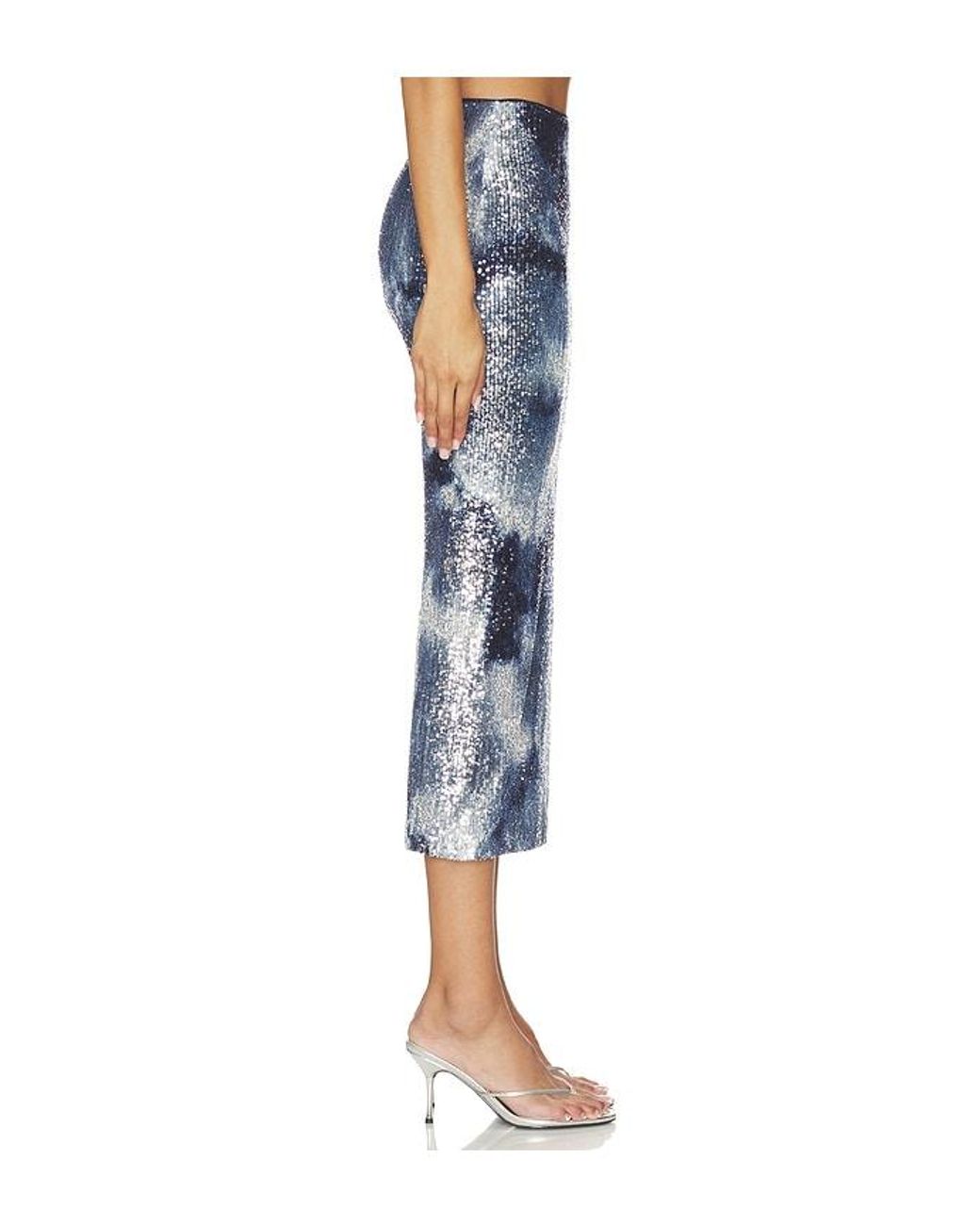 Le Superbe Blue Shibori Shine Liza Skirt