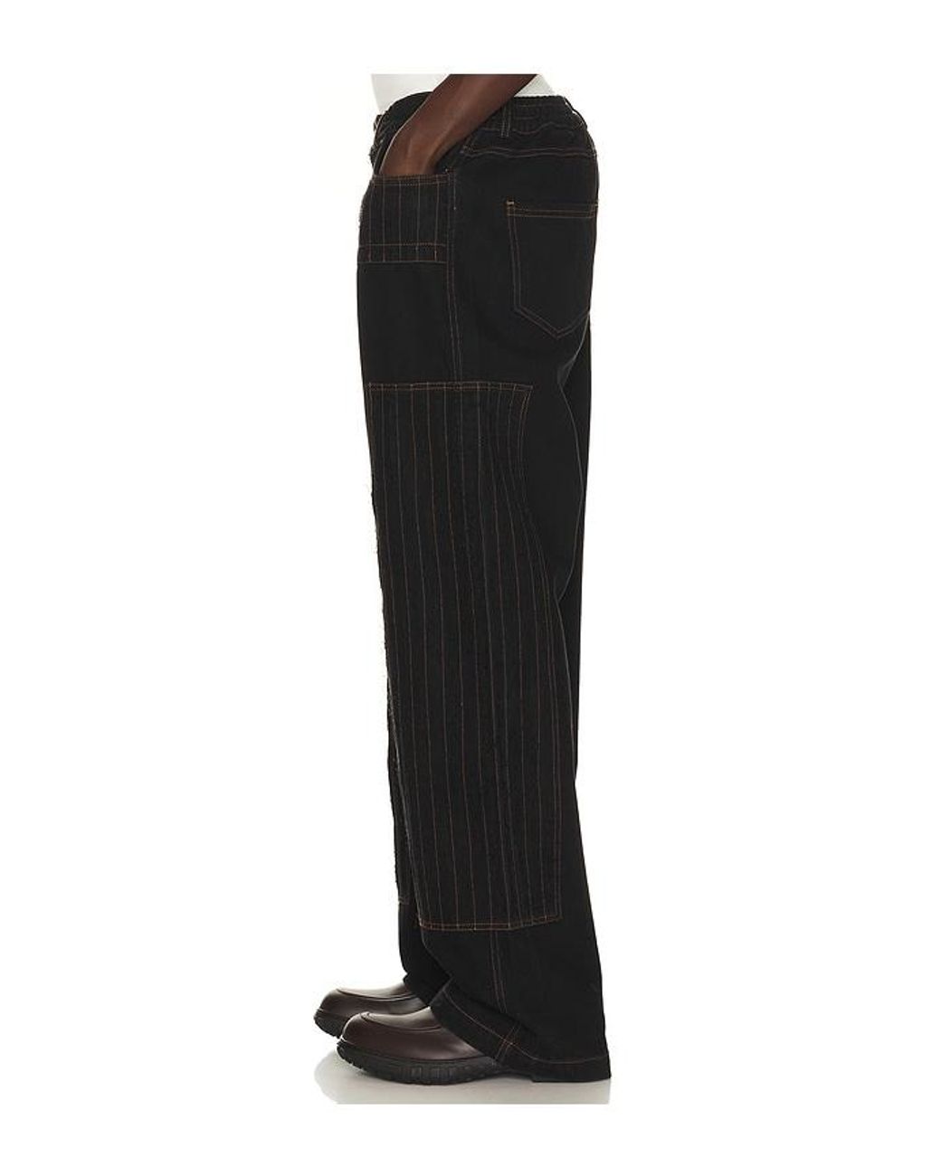 Pas Une Marque Arbeiterhose Distressed Patch in Black für Herren