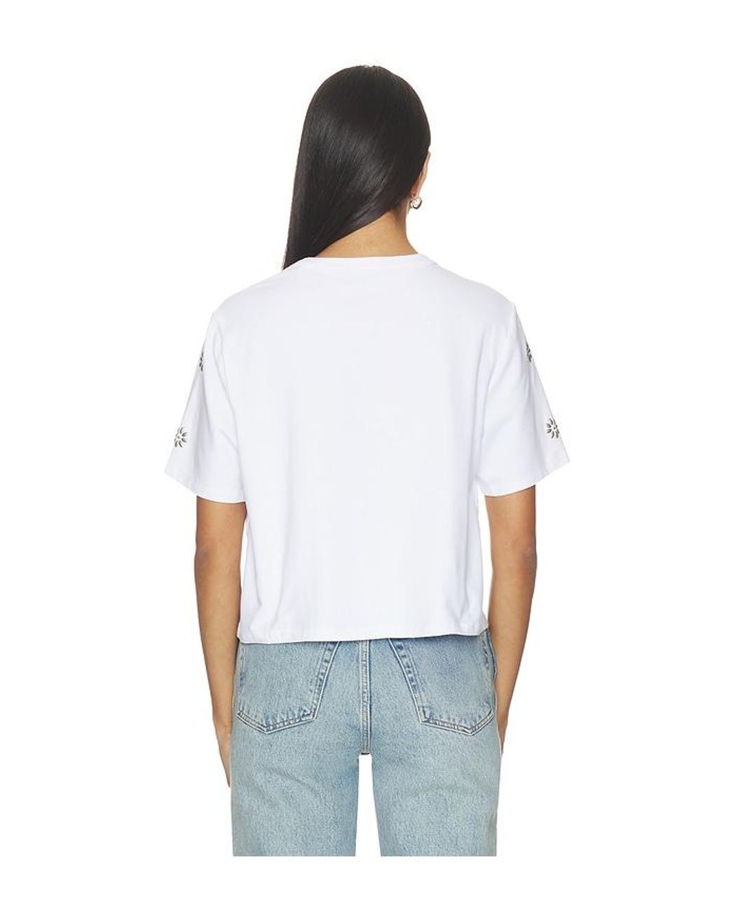 Veronica Beard White Embellished Sebastian Tee