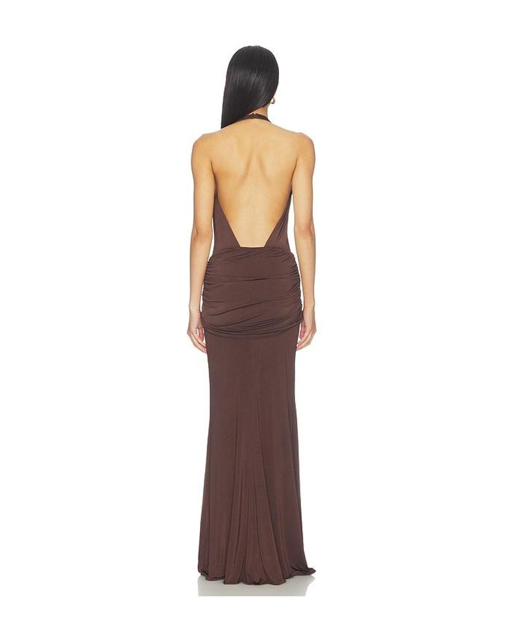 Amanda Uprichard Brown Breana Maxi Dress