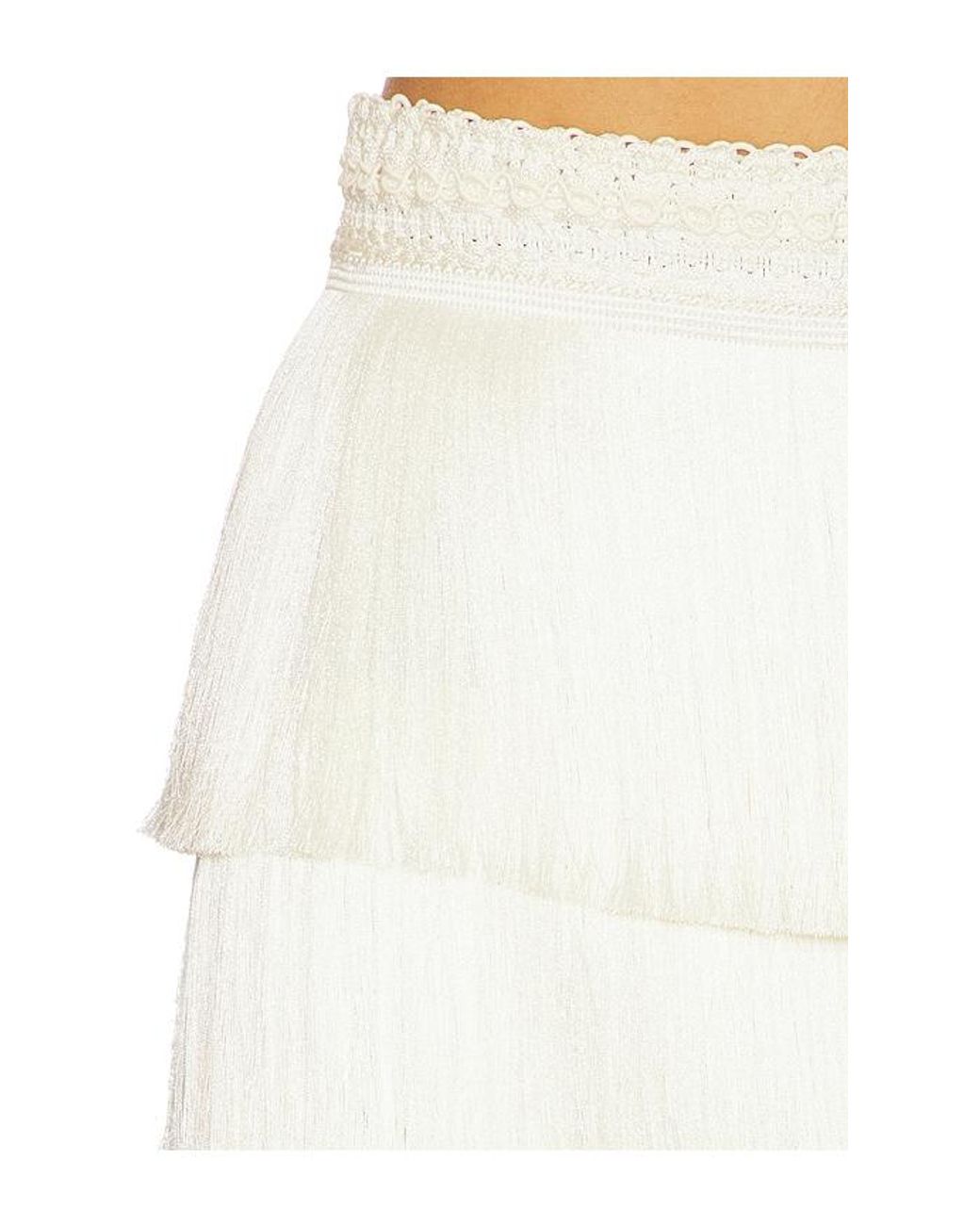 PATBO White Amethyst Fringe Skirt