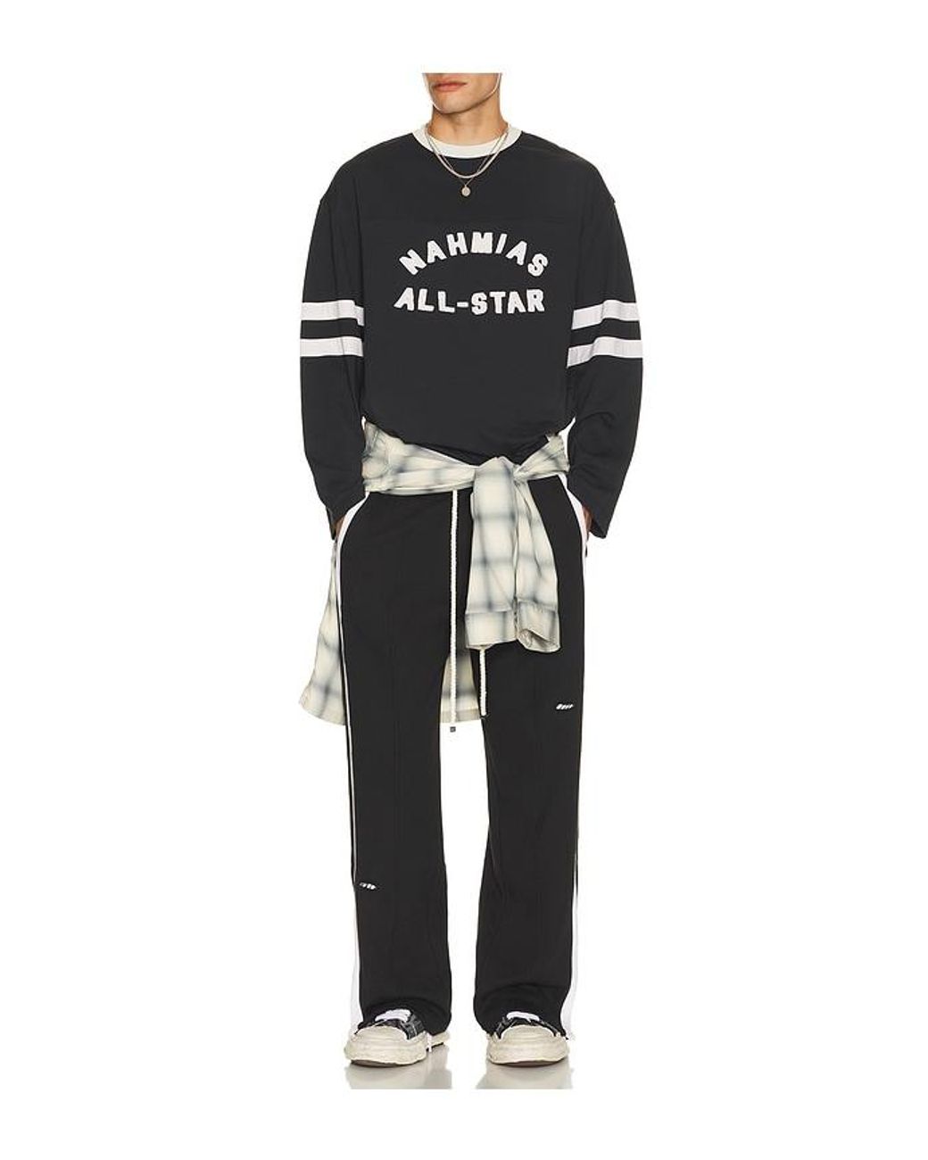 NAHMIAS Black Repaired Track Pant for men