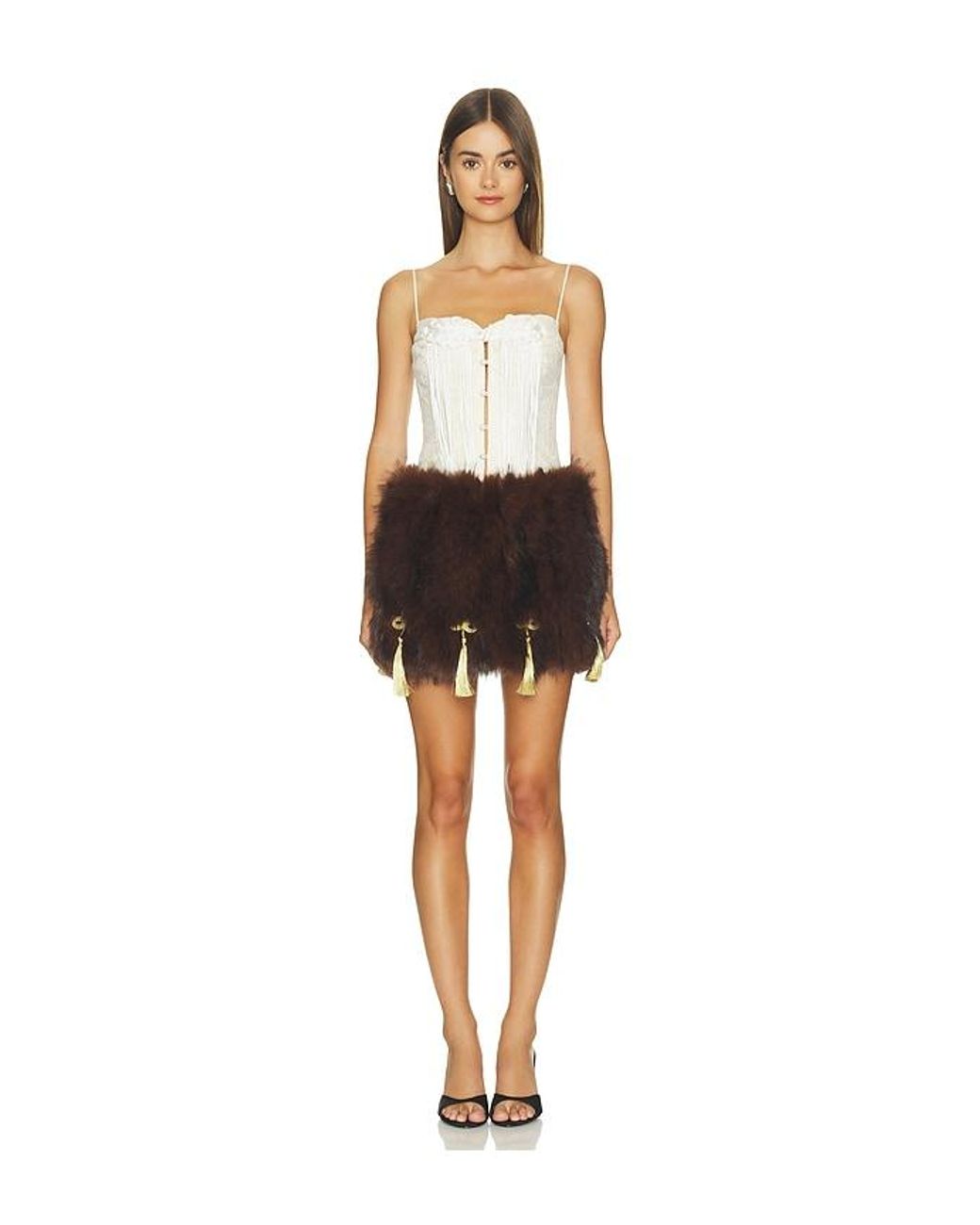 Kim Shui Black Elle Faux Fur Micro Mini Skirt