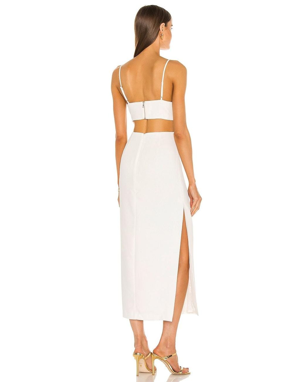 bardot cut out slit midi dress in White With its concealed zip collection: knits and denim Color:LAVENDER 21 Best Outdoor Wedding Womens dresses