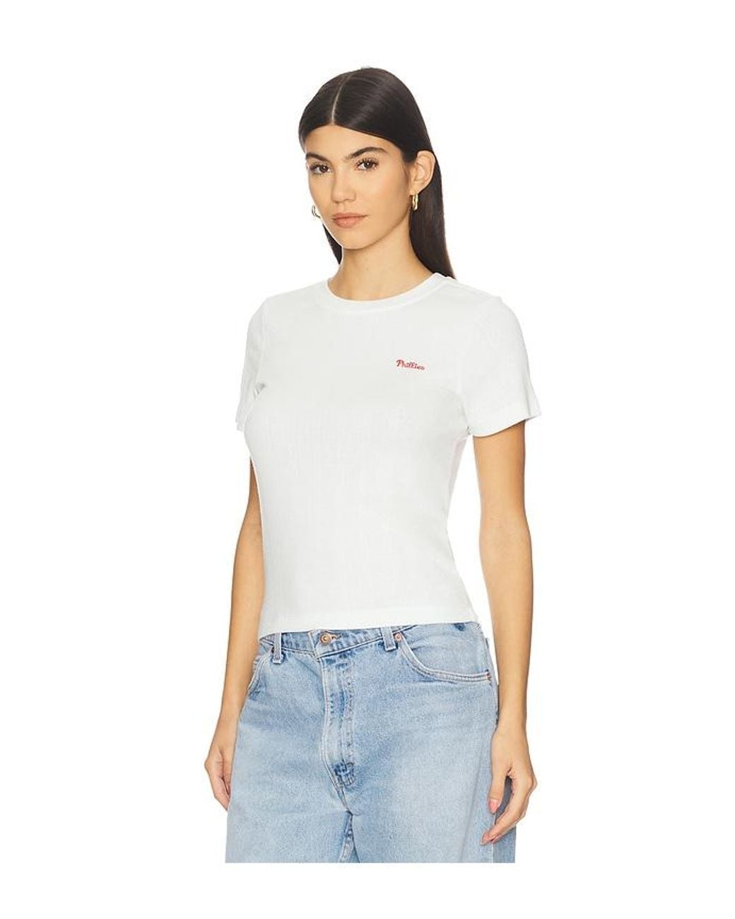 Terez White X Revolve Phillies Pointelle Baby Tee