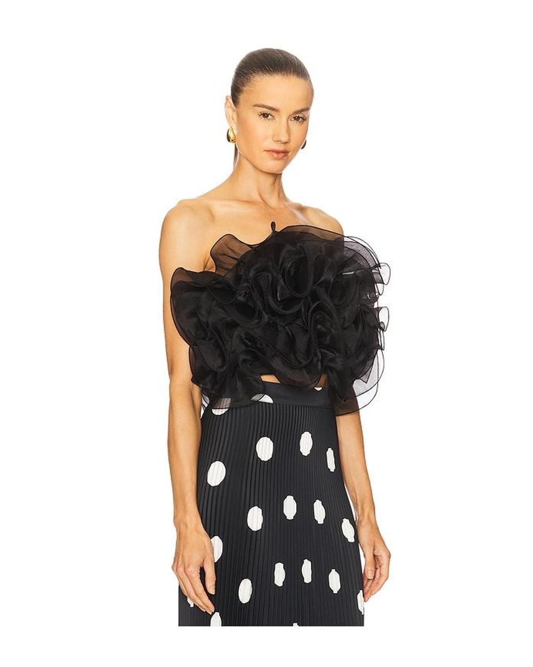 L'idée Black Coucou Organza Top