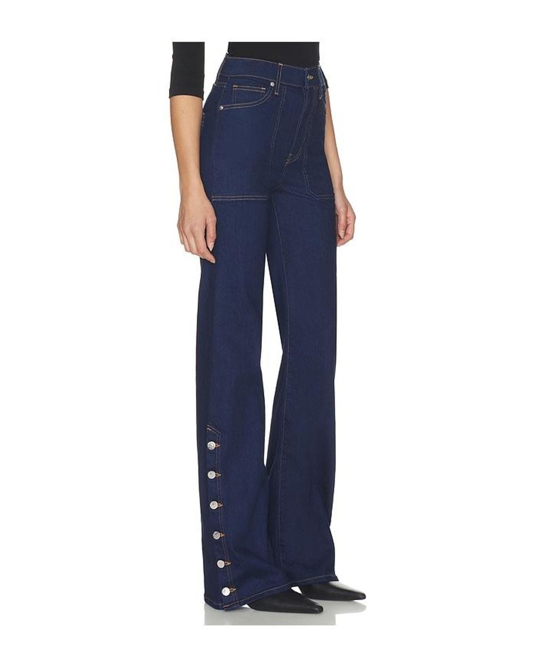 Veronica Beard Blue Crosbie High Rise Wide Leg Jeans