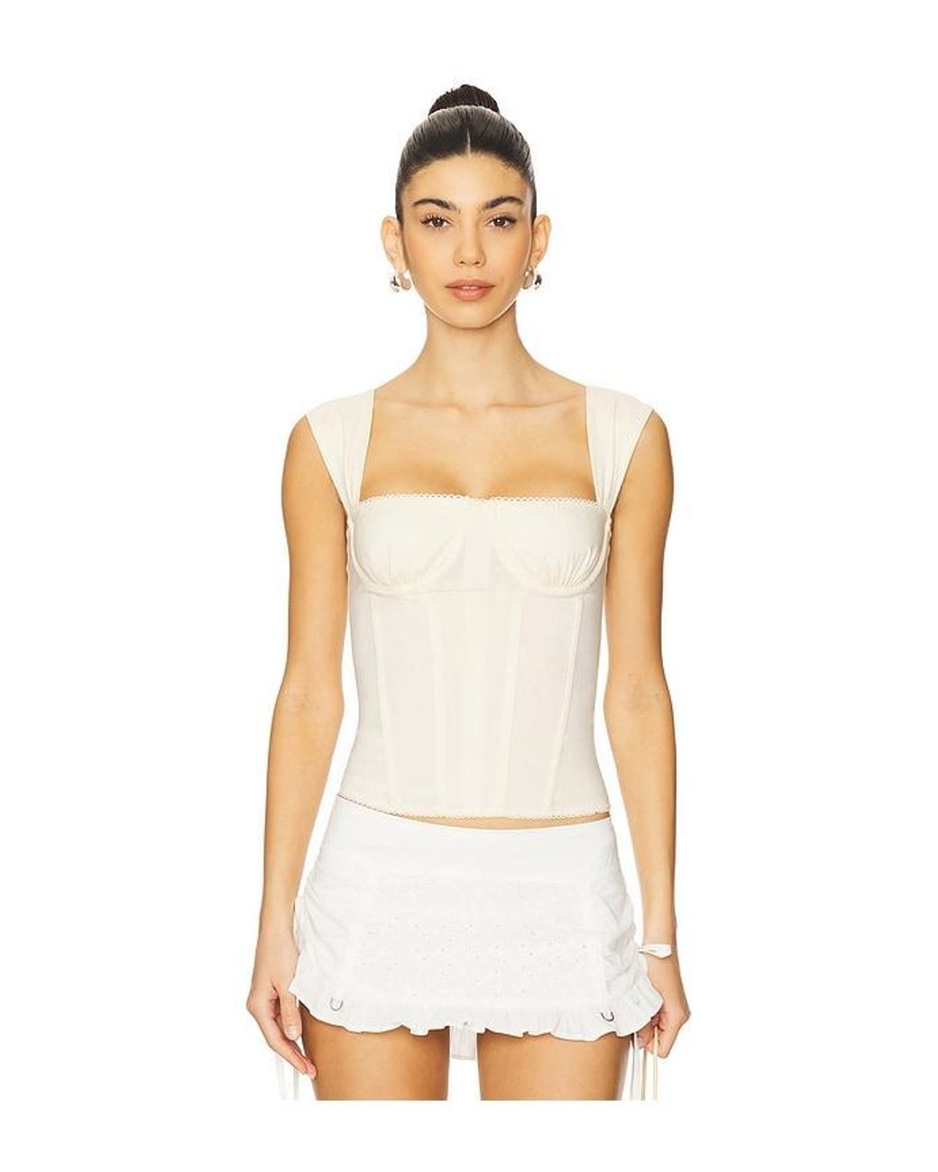WeWoreWhat White Ruched Cup Corset