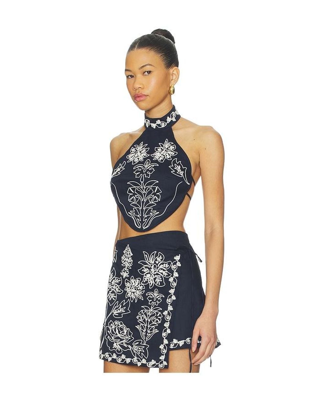 Agua Bendita Blue Elay Crop Top