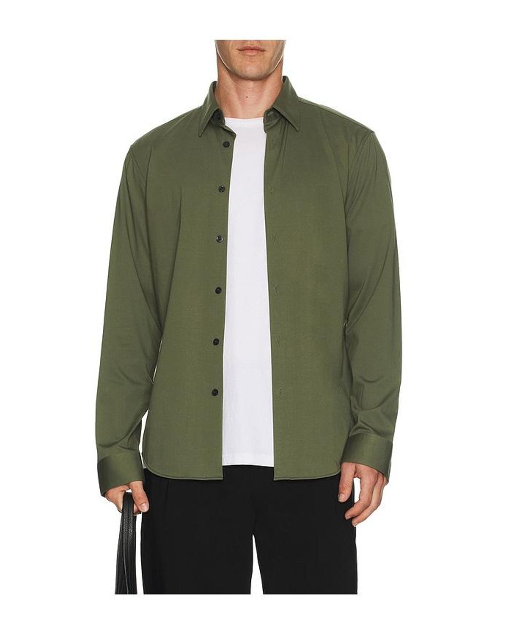 Theory Green Sylvain Structure Knit Shirt for men