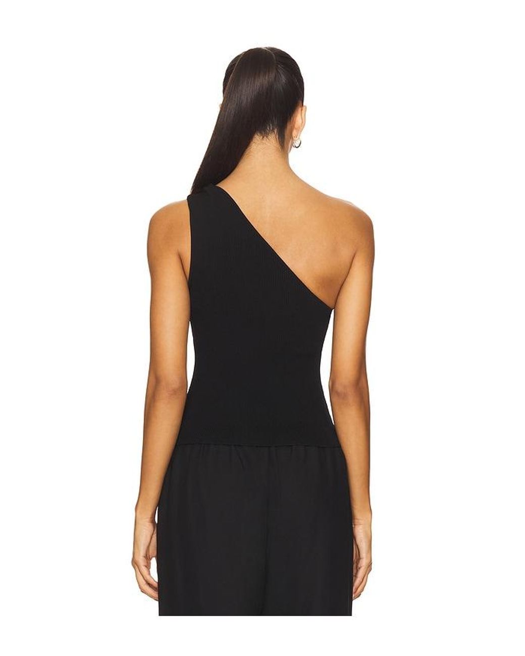 Jonathan Simkhai Black Fenix One Shoulder Top